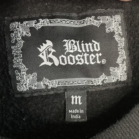 Blind Rooster Black Sweatshirt With Koi Fish & Wave Design, M - Picture 7 of 9